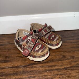 Twisted X Kids' Patterned Moccasins - Red and Brown